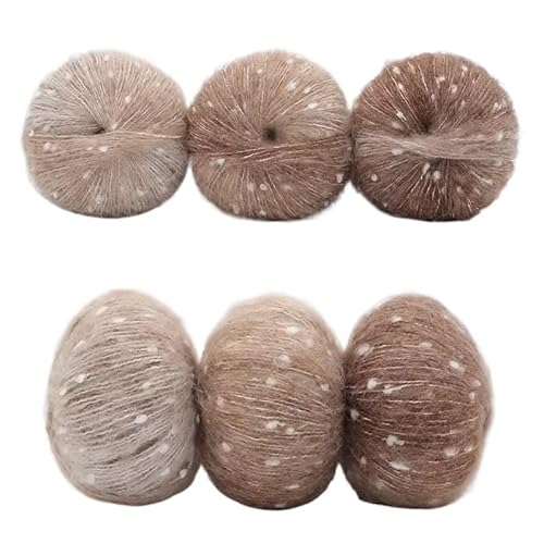 6 stücke Gradienten Dot Mohair Regenbogen Bean Dot Wolle Fleece Mantel Gewebt DIY Handgemachte Schal Set(11honeycoffee) von LiuliuBull