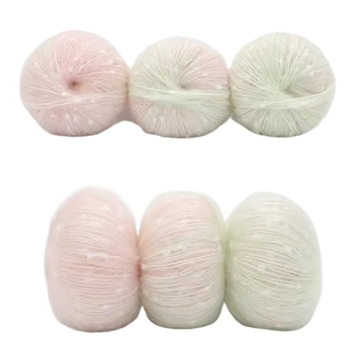6 stücke Gradienten Dot Mohair Regenbogen Bean Dot Wolle Fleece Mantel Gewebt DIY Handgemachte Schal Set(12dreams) von LiuliuBull