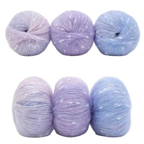 6 stücke Gradienten Dot Mohair Regenbogen Bean Dot Wolle Fleece Mantel Gewebt DIY Handgemachte Schal Set(15warmdreams) von LiuliuBull