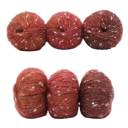 6 stücke Gradienten Dot Mohair Regenbogen Bean Dot Wolle Fleece Mantel Gewebt DIY Handgemachte Schal Set(17colorful) von LiuliuBull