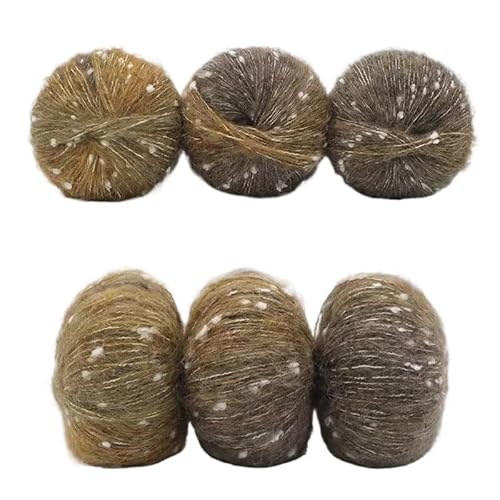 6 stücke Gradienten Dot Mohair Regenbogen Bean Dot Wolle Fleece Mantel Gewebt DIY Handgemachte Schal Set(18twilight) von LiuliuBull