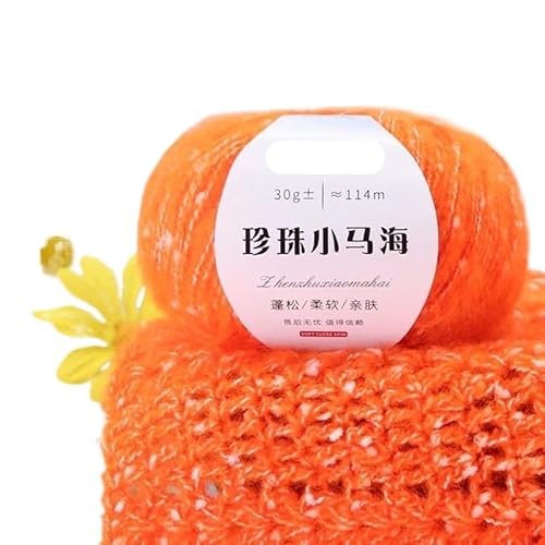60 g Wolle-Mohair-Garn – südafrikanische leichte Schiebeschal-Linie for Pullover-Jacken und Flechtprojekte(Orange) von LiuliuBull