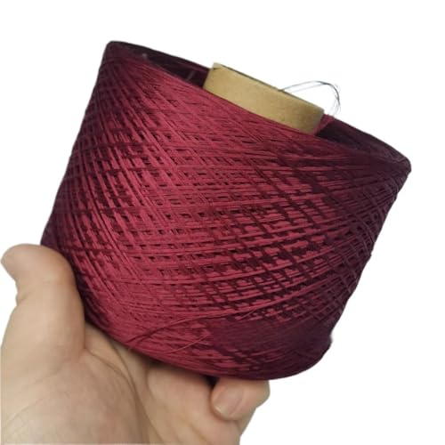 70% Seide und 30% Baumwolle, 4-fädiges Naturstrickgarn for selbstgestrickte Kleidung, Mützen und dekorative Häkelprojekte(Cherry red-250g) von LiuliuBull