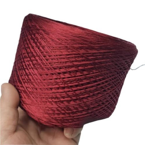 70% Seide und 30% Baumwolle, 4-fädiges Naturstrickgarn for selbstgestrickte Kleidung, Mützen und dekorative Häkelprojekte(Jujube red-250g) von LiuliuBull