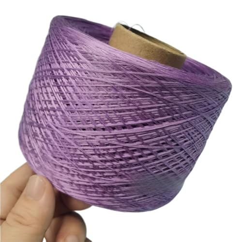 70% Seide und 30% Baumwolle, 4-fädiges Naturstrickgarn for selbstgestrickte Kleidung, Mützen und dekorative Häkelprojekte(Purple pink-250g) von LiuliuBull