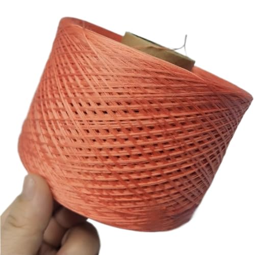 70% Seide und 30% Baumwolle, 4-fädiges Naturstrickgarn for selbstgestrickte Kleidung, Mützen und dekorative Häkelprojekte(Radish orange-250g) von LiuliuBull