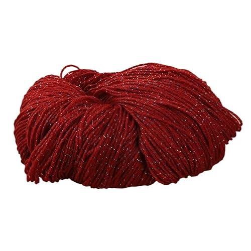 Buntes goldenes Seiden-Acrylgarn – 190 g mitteldickes Garn for Handarbeiten, Kissenbezüge und Aufbewahrungskörbe(Rust Red) von LiuliuBull
