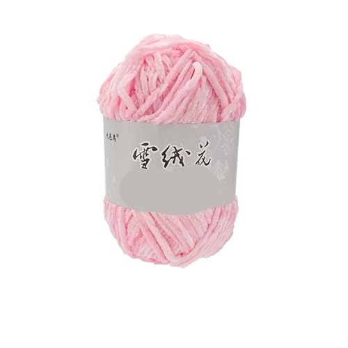Edelweiss Golden Velvet Chenille-Garn – 100 g, mitteldick, DIY-Häkelpullover und Schal-Linie for Puppen(Light Pink) von LiuliuBull