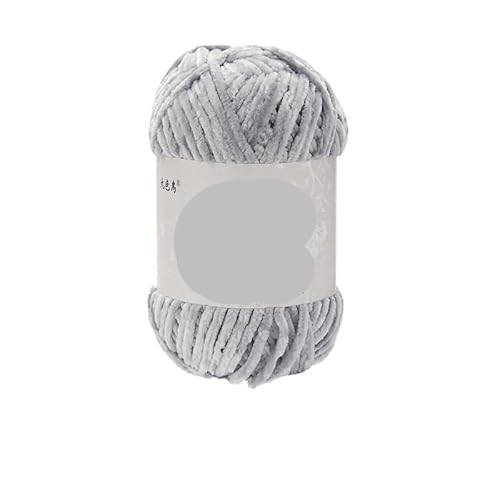 Edelweiss Golden Velvet Chenille-Garn – 100 g, mitteldick, DIY-Häkelpullover und Schal-Linie for Puppen(Lightgray) von LiuliuBull