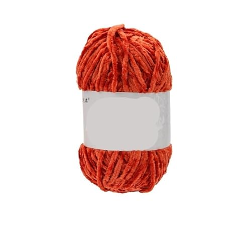Edelweiss Golden Velvet Chenille-Garn – 100 g, mitteldick, DIY-Häkelpullover und Schal-Linie for Puppen(Orange) von LiuliuBull