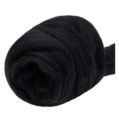 For Nadelfilz-KitBlended Roving 250g, Nadelfilzwolle, handgefärbtes Wolltop, Merino Mixed Natural Wool Roving(black) von LiuliuBull