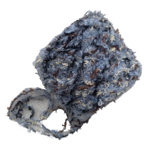 Handgefertigter 100 g bunter Garnknäuel – gemischte Garn-Feder-Kreis-Wolle for DIY-Schal- und Häkelprojekte(Blue) von LiuliuBull