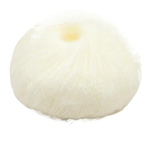 Handgemachter Mohair-Pullover, Schal, Schal – 100 g feine Wolle, Häkel-DIY-Materialpaket(01MilkyWhite) von LiuliuBull