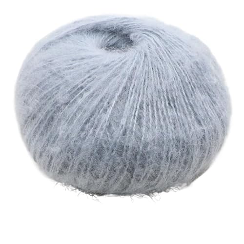 Handgemachter Mohair-Pullover, Schal, Schal – 100 g feine Wolle, Häkel-DIY-Materialpaket(21GrayBlue) von LiuliuBull