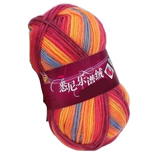Handgestricktes Rainbow Line Webmütze- und Schal-Set | 100 g dicke Wolle for DIY-Projekte(8821) von LiuliuBull