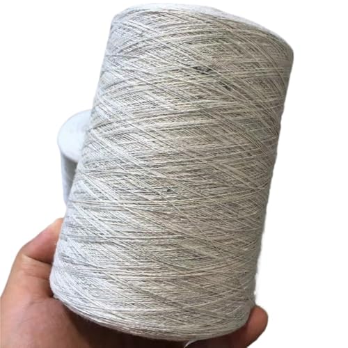 Handgewebtes Häkelgarn – 500 g, 55% Seide, 45% Leinen – perfekt for Frühlings- und Sommerprojekte(Grey White) von LiuliuBull