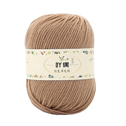 Mercerisierter Wollfaden 100 g – mittleres und dickes Garn for Handstricken, Pullover, Mützen und Schals(Deepkhaki) von LiuliuBull