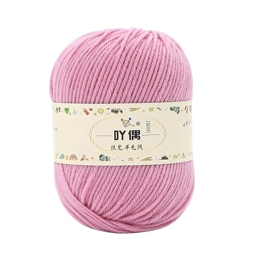 Mercerisierter Wollfaden 100 g – mittleres und dickes Garn for Handstricken, Pullover, Mützen und Schals(Meatpowder) von LiuliuBull