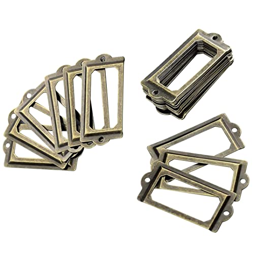 30 Stücke Metalletiketthalter, Retro -Metall -Etiketthalter, antike Mode mit Schrauben (Bronze) 83 * 30 mm von Liummrcy