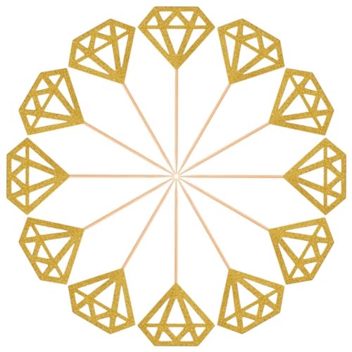 50 Pack Gold Glitter Diamond Ring Donut Toppers Cupcake Picks für Brautduschen Engagement Party Dekorationen, Kuchen -Dekorations -Kits 50 Pack Gold Glitter Diamond Ring Donut Toppers Cupcake Picks für Brautduschen Engagement Party Dekorationen, Kuchen -Dekorations -Kits von Liummrcy