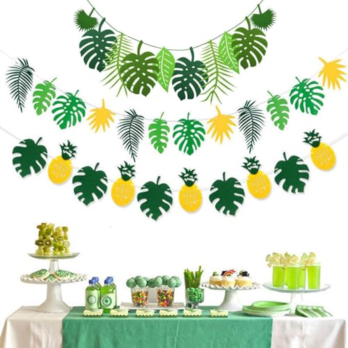 Liummrcy Blattbraunen grüne Tropische Palmblätter Garland 2,5m Dschungel Themenpartydekorationen zum Sommergeburtstag, Jungle 3PCS, Sommer Liummrcy Blattbraunen grüne Tropische Palmblätter Garland 2,5m Dschungel Themenpartydekorationen zum Sommergeburtstag, Jungle 3PCS, Sommer von Liummrcy