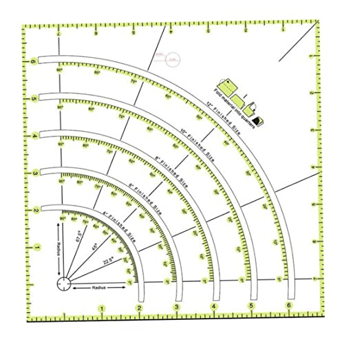 Liummrcy Nähzubehör, Acryl-Quiltlineal, 20,3 cm, Bögen, Fächer, Quilt-Kreislineal, DIY-Patchwork-Nähen, Bastelschablonen-Werkzeug von Liummrcy