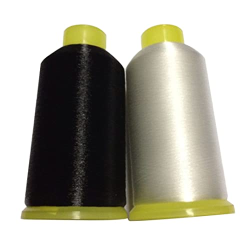 Liummrcy Nylon-Nähgarn, 2 Stück 0,1 mm Mono-Filament, unsichtbarer Faden, Quiltgarn (Weiß + Schwarz) Nähgarn, Nylon-Nähgarn, unsichtbarer Faden, Quiltgarn, Spulengarn von Liummrcy