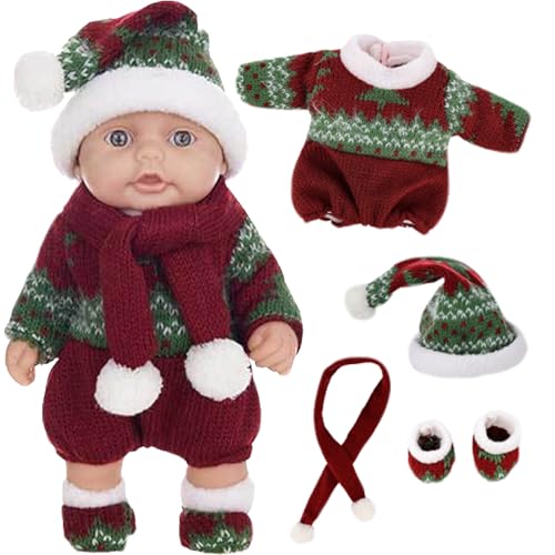 Mini Babypuppen 10 niedliche Weihnachts -Mini -Puppen mit beweglichen Gelenken realistische Neugeborene Babypuppen weiche Vinyl Babypuppen Ganzkörper Stehende Babypuppe mit Kleidung, grün, Spielzeug. Mini Babypuppen 10 niedliche Weihnachts -Mini -Puppen mit beweglichen Gelenken realistische Neugeborene Babypuppen weiche Vinyl Babypuppen Ganzkörper Stehende Babypuppe mit Kleidung, grün, Spielzeug. von Liummrcy