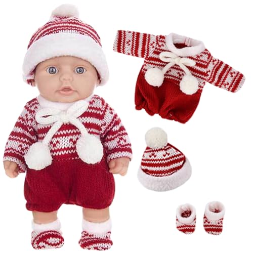 Mini Babypuppen 10 niedliche Weihnachts -Mini -Puppen mit beweglichen Gelenken realistische Neugeborene Babypuppen weiche Vinyl Babypuppen Ganzkörper Stehende Babypuppe mit Kleidung für Kinder, Rot, Mini Babypuppen 10 niedliche Weihnachts -Mini -Puppen mit beweglichen Gelenken realistische Neugeborene Babypuppen weiche Vinyl Babypuppen Ganzkörper Stehende Babypuppe mit Kleidung für Kinder, Rot, von Liummrcy