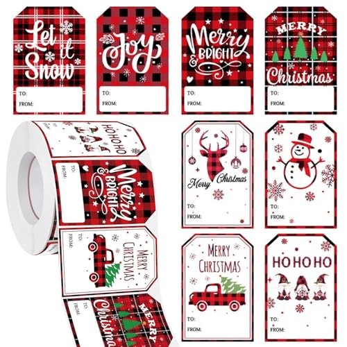 Weihnachtsname -Tags, 1 Roll 500 Blätter selbstkleber Weihnachtsaufkleber Dekorative Papieretikettenaufkleber für Weihnachten Holiday Weihnachtsname -Tags, 1 Roll 500 Blätter selbstkleber Weihnachtsaufkleber Dekorative Papieretikettenaufkleber für Weihnachten Holiday von Liummrcy