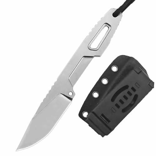 Lius Group Messer Outdoor, Neck Knife Messer, Tanto Messer, Tragbares Messer Kette, Hals Messer feststehend D2-Stahlmesser mit Kydex Scheide von Lius Group