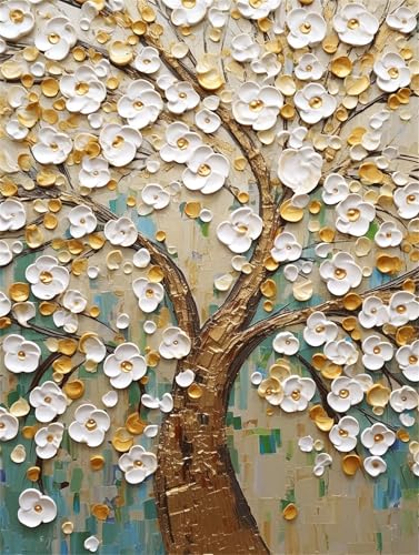 Diamond Painting Baum Blume Diamant Painting Bilder 5D Diamond Kunst Malerei Kristall Kunst Basteln Set, Geeignet Erwachsene Kinder Zur Entspannung, für Geschenk Zuhause Wanddekoration 100x150cm b-897 von Liutuedy