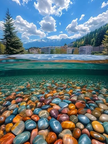 Diamond Painting Unterwasser Fluss Diamant Painting Bilder 5D Diamond Kunst Malerei Kristall Kunst Basteln Set, Geeignet Erwachsene Kinder, für Geschenk und Als Zuhause Wanddekoration 80x100cm b-911 von Liutuedy