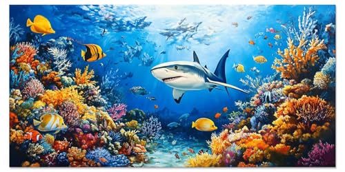 Malen Nach Zahlen Erwachsene Tier Malen Nach Zahlen Kinder ab 5 6 8 9 10 Hai Diy set Basteln Erwachsene Kreativ Bastelset Mädchen 7 Jahre Acrylfarben Cheerful Painting 60x120cm Ohne Rahmen u-4496 von Liutuedy