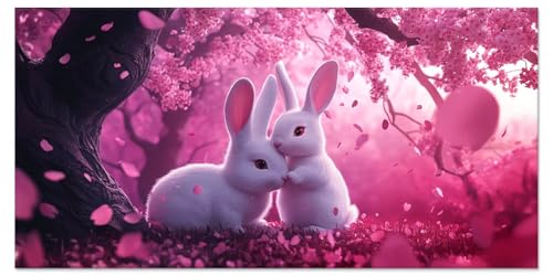 Malen Nach Zahlen Erwachsene Tier Malen Nach Zahlen Kinder ab 5 6 8 9 Kaninchen Diy set Basteln Erwachsene Kreativ Bastelset Mädchen 7 Jahre Acrylfarben Cheerful Painting 50x100cm Ohne Rahmen u-4614 von Liutuedy
