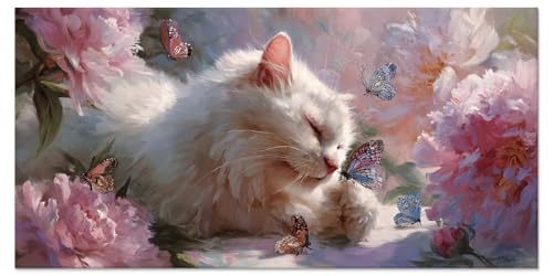 Malen Nach Zahlen Tier Malen Nach Zahlen Kinder ab 5 Diy Set Erwachsene Kreativ Bastelset Mädchen 7 Jahre Katze Leinwand Cheerful Painting Acrylfarben Ölgemälde Home Decor 55x110cm Ohne Rahmen u-4051 von Liutuedy
