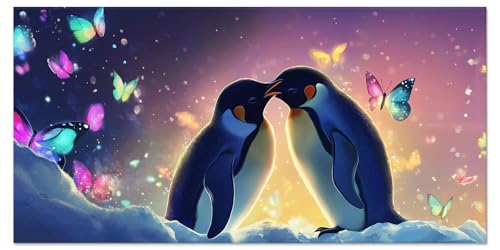 Malen Nach Zahlen Tier Malen Nach Zahlen Kinder ab 5 Diy Set Erwachsene Kreativ Bastelset Mädchen 7 Jahre Pinguin Leinwand Cheerful Painting Acrylfarben, für Home Decor 45x90cm Ohne Rahmen u-4457 von Liutuedy