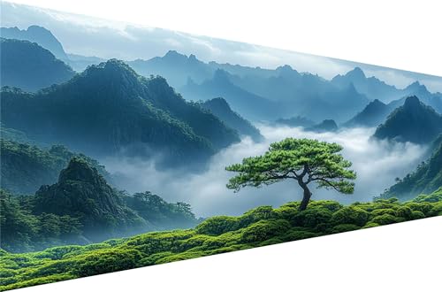 Diamond Painting Einsamer Baum Diamond Painting Erwachsene Groß Xxl Bergspitze 30x60cm,5D Diamant Malerei Strass Kristall Kreuzstich Stickerei,Mosaik Kunsthandwerk Set FüR Herbst Dekoration Q1-728 von Liuyqing