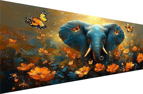Diamond Painting Elefant Diamond Painting Erwachsene Groß Xxl Blumen 30x60cm,5D Diamant Malerei Strass Kristall Kreuzstich Stickerei,Mosaikherstellung Kunsthandwerk FüR Schlafzimmer Dekoration Q1-789 von Liuyqing