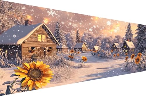 Diamond Painting HäUser Diamond Painting Erwachsene Groß Xxl Schneeflocke 70x140cm,5D Diamant Malerei Strass Kristall Kreuzstich Stickerei,Mosaikherstellung Kunsthandwerk FüR Herbst Dekoration Q1-63 von Liuyqing