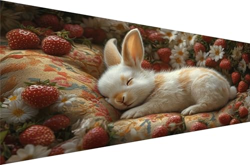 Diamond Painting Kaninchen Diamond Painting Erwachsene Groß Xxl Erdbeere 30x60cm,5D Diamant Malerei Strass Kristall Kreuzstich Stickerei,Mosaikherstellung Kunsthandwerk FüR Herbst Dekoration Q1-753 von Liuyqing