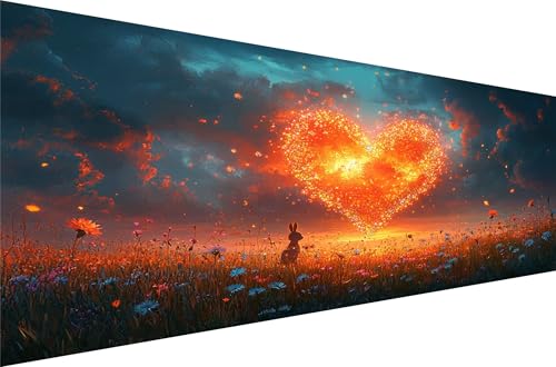 Diamond Painting Kaninchen Diamond Painting Erwachsene Groß Xxl Liebe 90x180cm,5D Diamant Malerei Strass Kristall Kreuzstich Stickerei,Mosaikherstellung Kunsthand Sets FüR Herbst Dekoration Q1-48 von Liuyqing