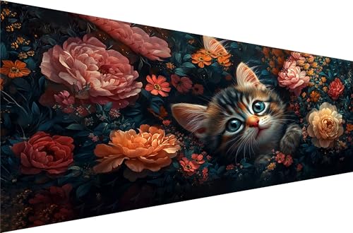 Diamond Painting Katze Diamond Painting Erwachsene Groß Xxl Blume 90x180cm,5D Diamant Malerei Strass Kristall Kreuzstich Stickerei,Mosaikherstellung Kunsthandwerk FüR Schlafzimmer Dekoration Q1-44 von Liuyqing
