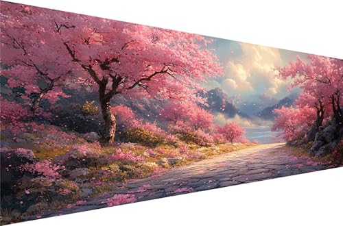 Diamond Painting KirschblüTen Diamond Painting Erwachsene Groß Xxl Pfad 30x60cm,5D Diamant Malerei Strass Kristall Kreuzstich Stickerei,Mosaikherstellung Kunsthandwerk FüR Herbst Dekoration Q1-744 von Liuyqing