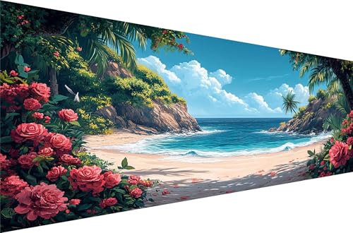 Diamond Painting KüSten Diamond Painting Erwachsene Groß Xxl Kokosnusshain 30x60cm,5D Diamant Malerei Strass Kristall Kreuzstich Stickerei,Mosaikherstellung Kunsthandwerk FüR Herbst Dekoration Q1-739 von Liuyqing