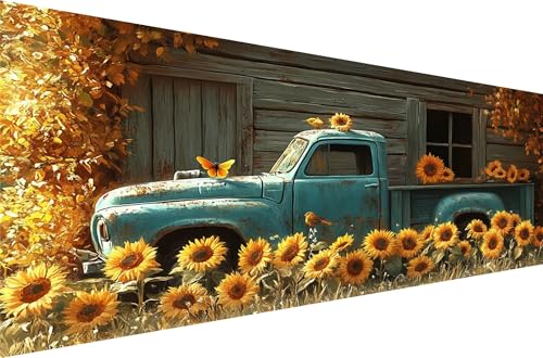 Diamond Painting Lkw Diamond Painting Erwachsene Groß Xxl Sonnenblume 80x160cm,5D Diamant Malerei Strass Kristall Kreuzstich Stickerei,Mosaikherstellung Kunsthand Sets FüR Herbst Dekoration Q1-51 von Liuyqing