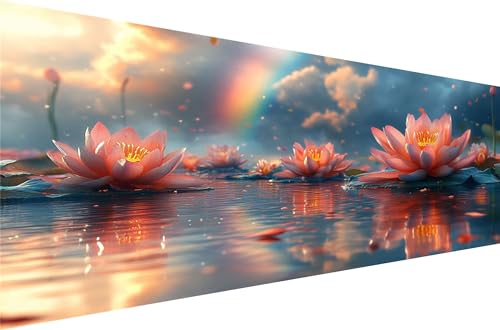 Diamond Painting Lotus Diamond Painting Erwachsene Groß Xxl SeeoberfläChe 80x160cm,5D Diamant Malerei Strass Kristall Kreuzstich Stickerei,Mosaikherstellung Kunsthandwerk FüR Herbst Dekoration Q1-42 von Liuyqing