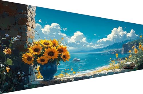 Diamond Painting Meerblick Diamond Painting Erwachsene Groß Xxl Blumen 30x60cm,5D Diamant Malerei Strass Kristall Kreuzstich Stickerei,Mosaikherstellung Kunsthandwerk FüR Herbst Dekoration Q1-746 von Liuyqing