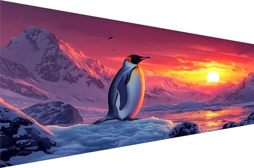 Diamond Painting Pinguin Diamond Painting Erwachsene Groß Xxl Sonnenuntergang 90x180cm,5D Diamant Malerei Strass Kristall Kreuzstich Stickerei,Mosaik Kunsthandwerk Sets FüR Herbst Dekoration Q1-37 von Liuyqing