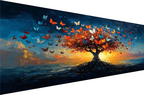 Diamond Painting Schmetterling Diamond Painting Erwachsene Groß Xxl Baum 30x60cm,5D Diamant Malerei Strass Kristall Kreuzstich Stickerei,Mosaikherstellung Kunsthandwerk FüR Herbst Dekoration Q1-726 von Liuyqing